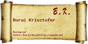Borai Krisztofer névjegykártya